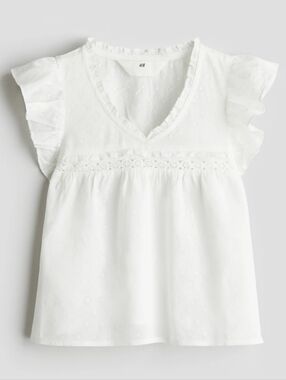 H&M Ruffle Trimmed Cotton Blouse